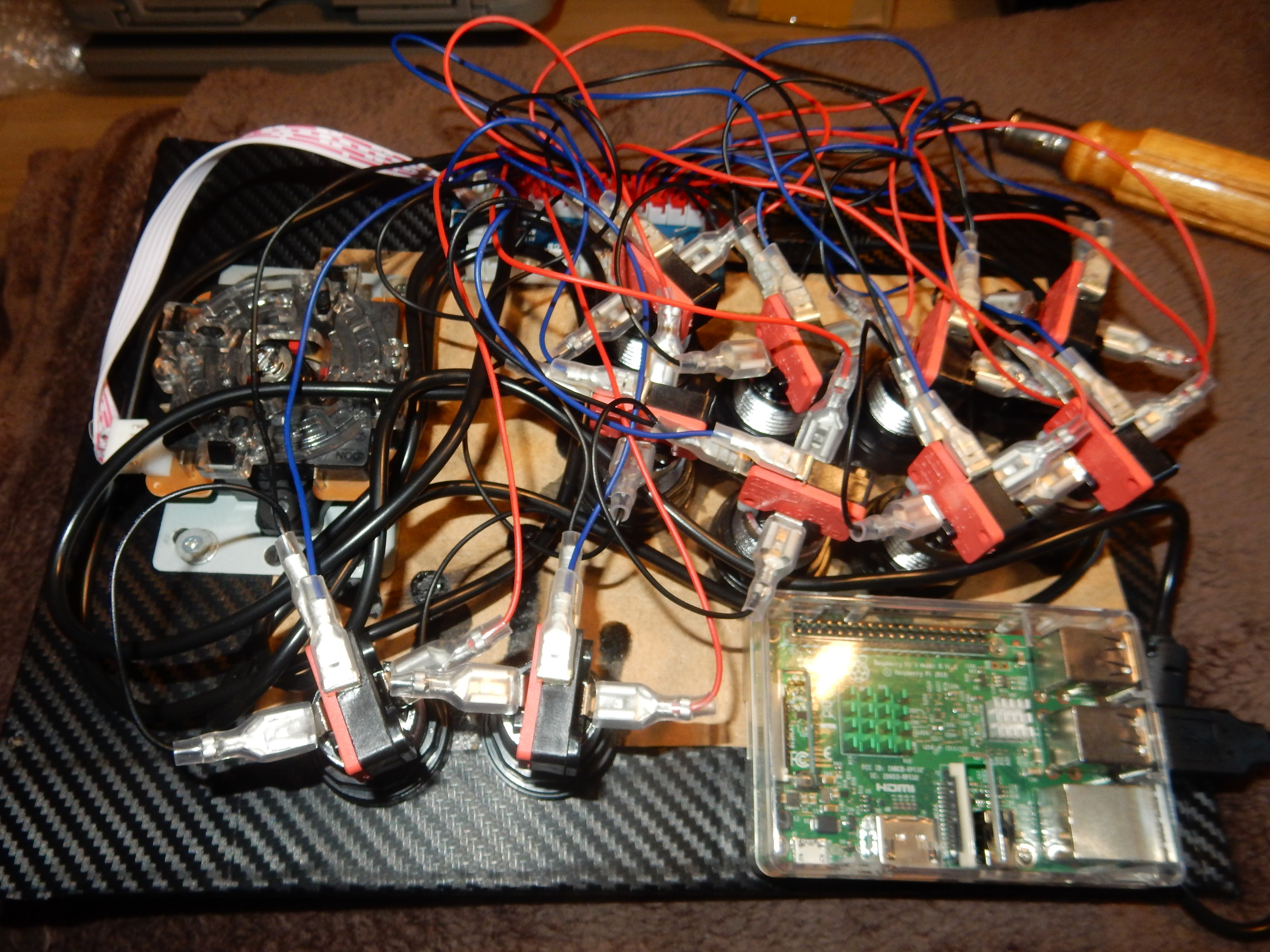 Inside the board, with cables